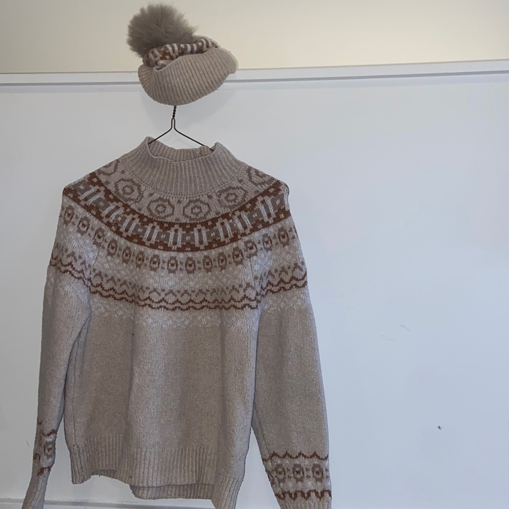 Winter sweater with matching hat